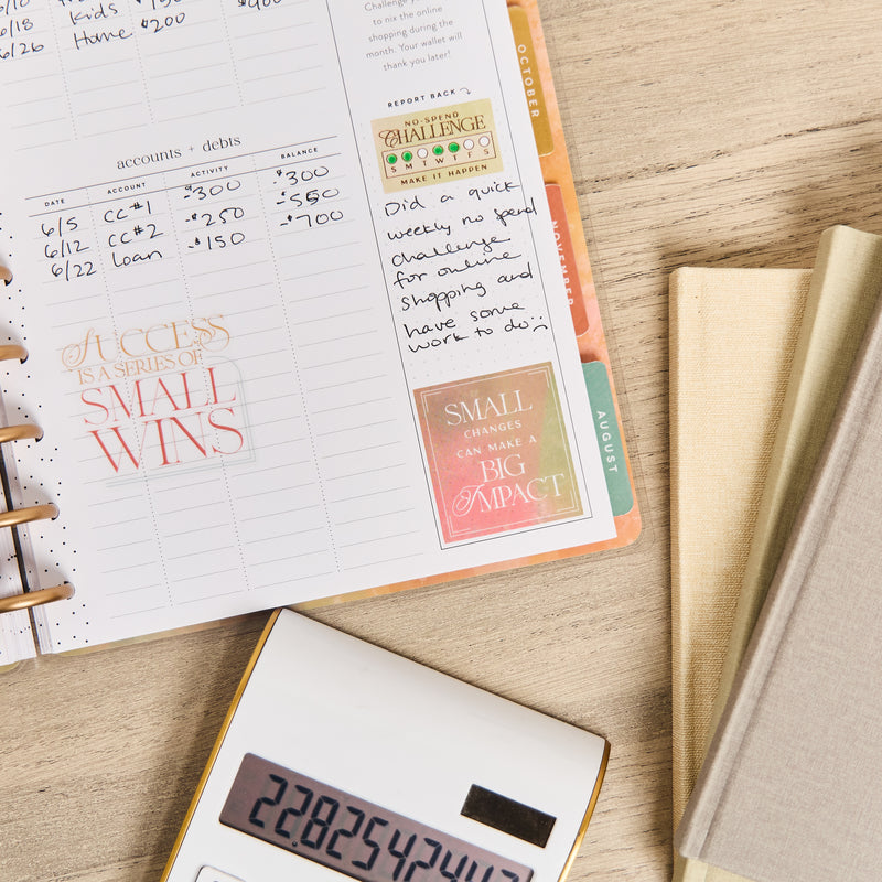 2034 Textured Canvas Customizable Budget Planner - Classic Budget Layout - 12 Month