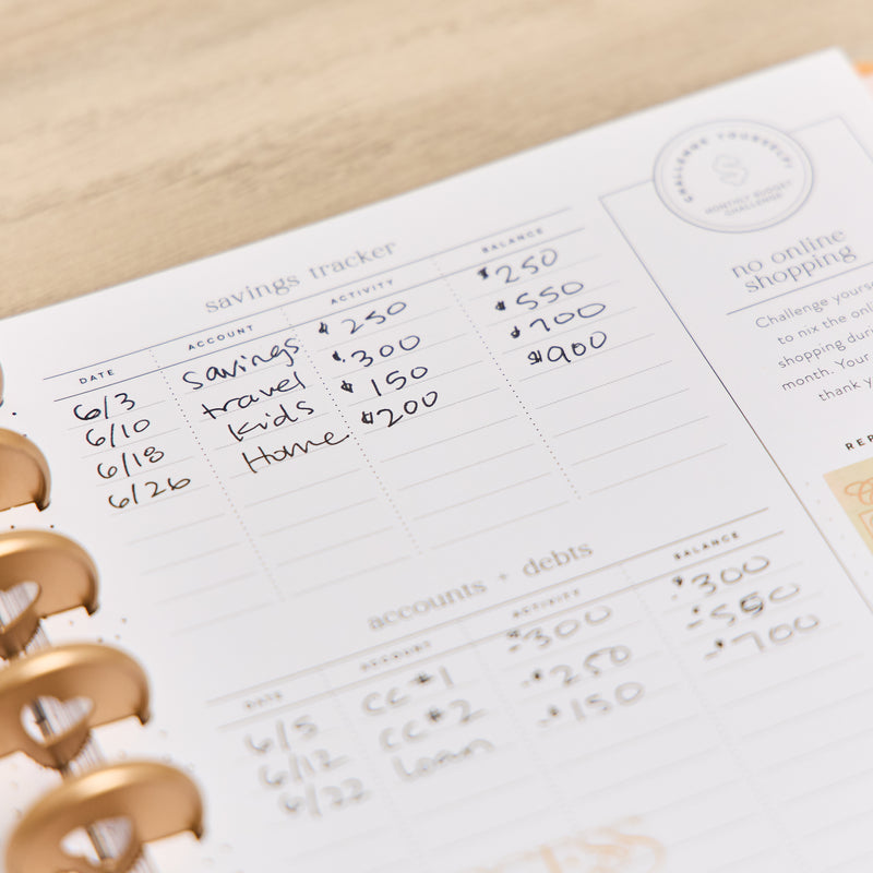 2030 Textured Canvas Customizable Budget Planner - Classic Budget Layout - 12 Month