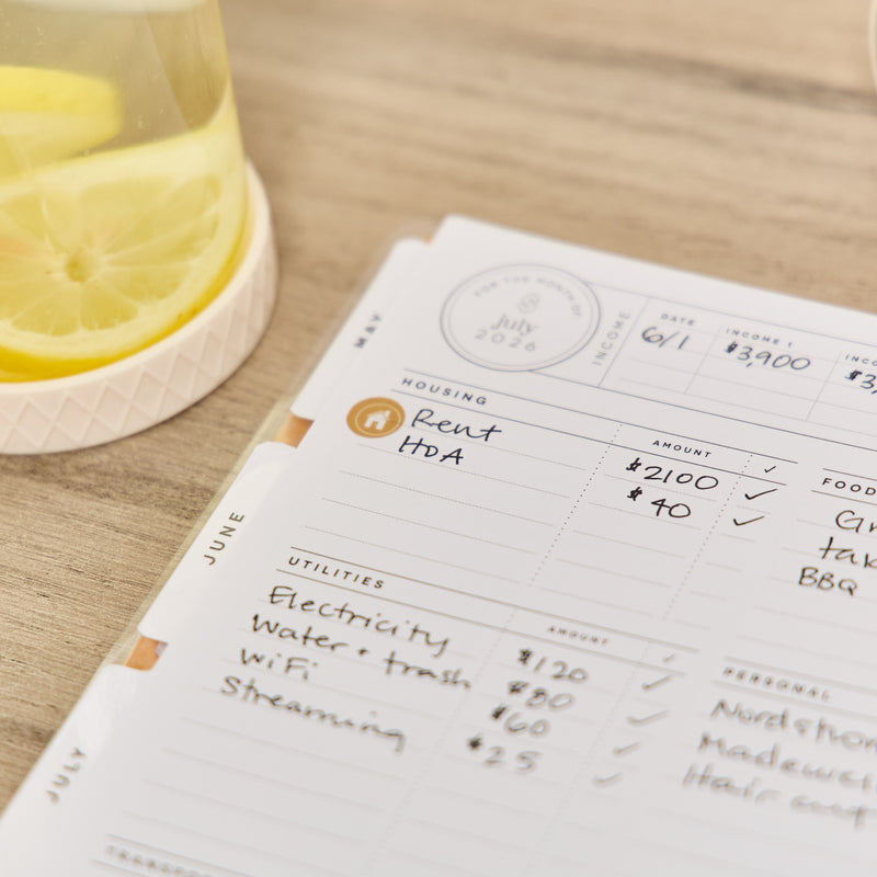 2031 Textured Canvas Customizable Budget Planner - Classic Budget Layout - 12 Month