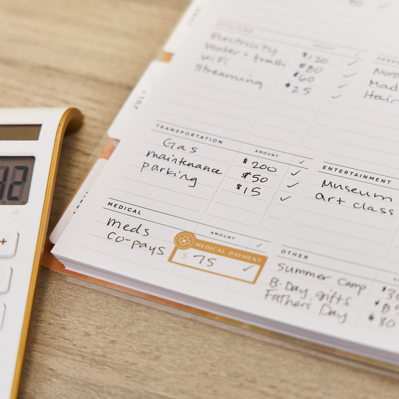 2032 Textured Canvas Customizable Budget Planner - Classic Budget Layout - 12 Month