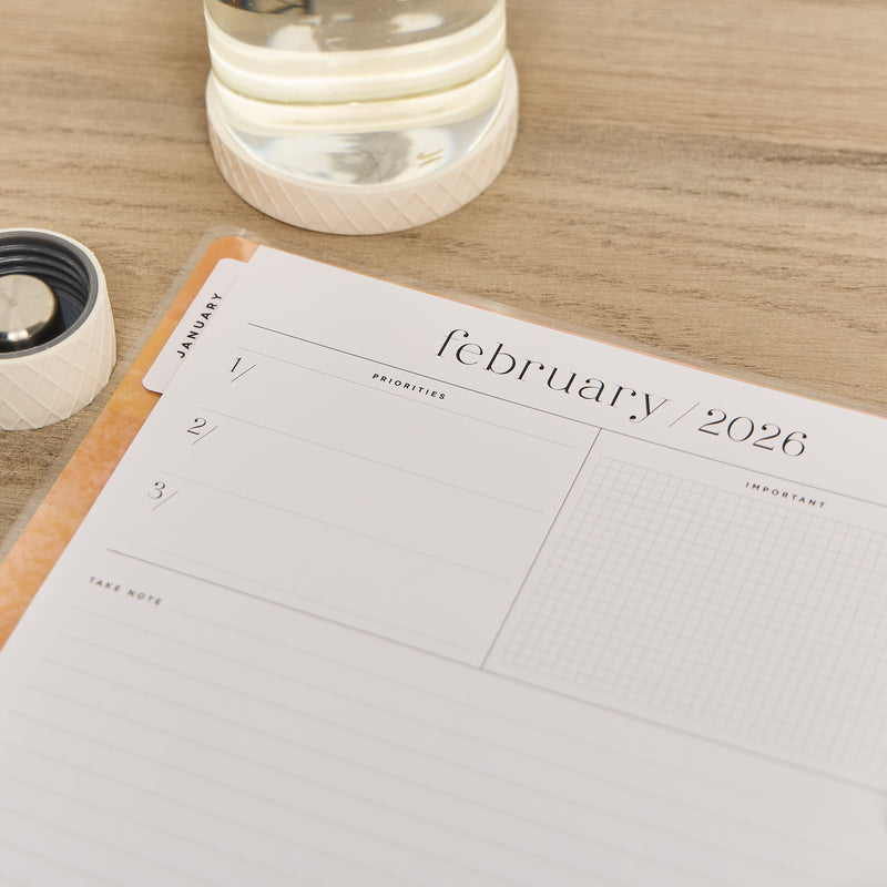 2029 Textured Canvas Customizable Planner - Big Vertical Layout - 12 Month