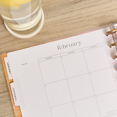 2030 Textured Canvas Customizable Planner - Big Vertical Layout - 12 Month