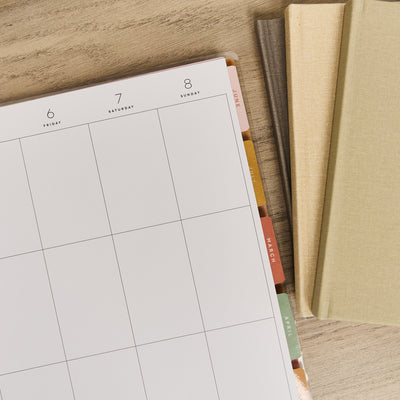 2031 Textured Canvas Customizable Planner - Big Vertical Layout - 12 Month