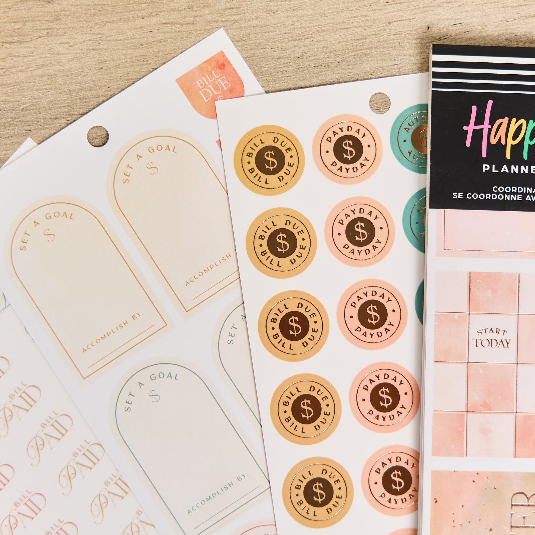 Adding Value Stickers Textured Canvas Budget - Value Pack Stickers – Happy Planner