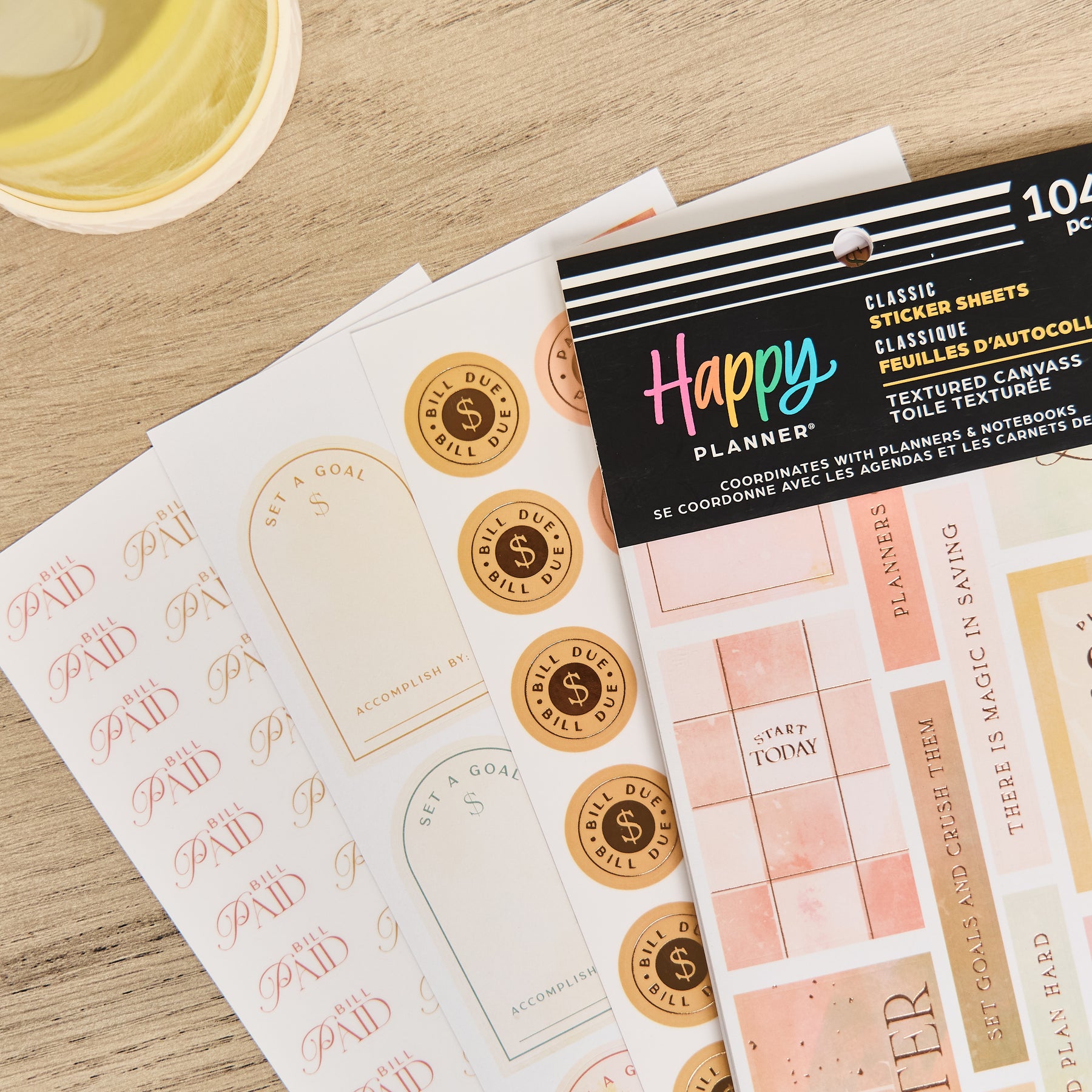 Canvas Line Sticker Textured Canvas Budget - Value Pack Stickers – Happy Planner