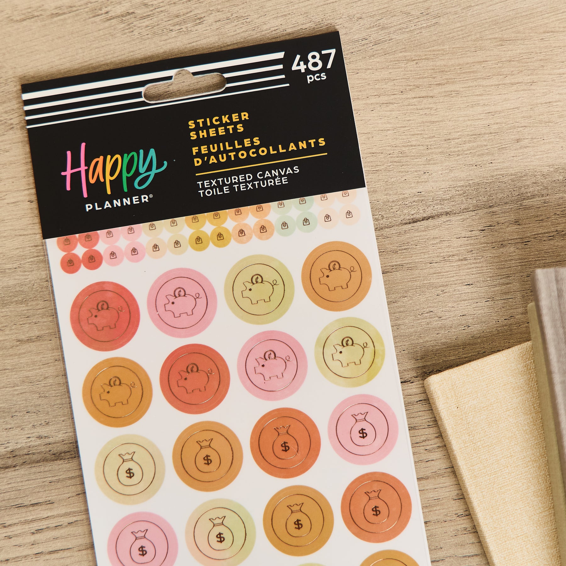 Canvas Line Sticker Textured Canvas Budget - 10 Sticker Sheets – Happy Planner