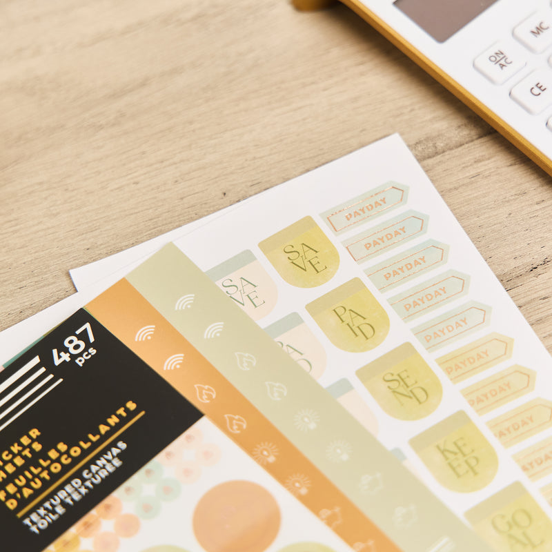 Textured Canvas Budget - 10 Sticker Sheets