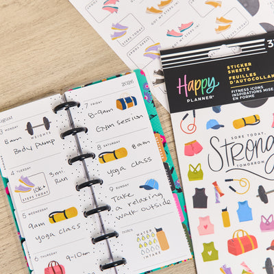 Fitness Icons - 10 Sticker Sheets