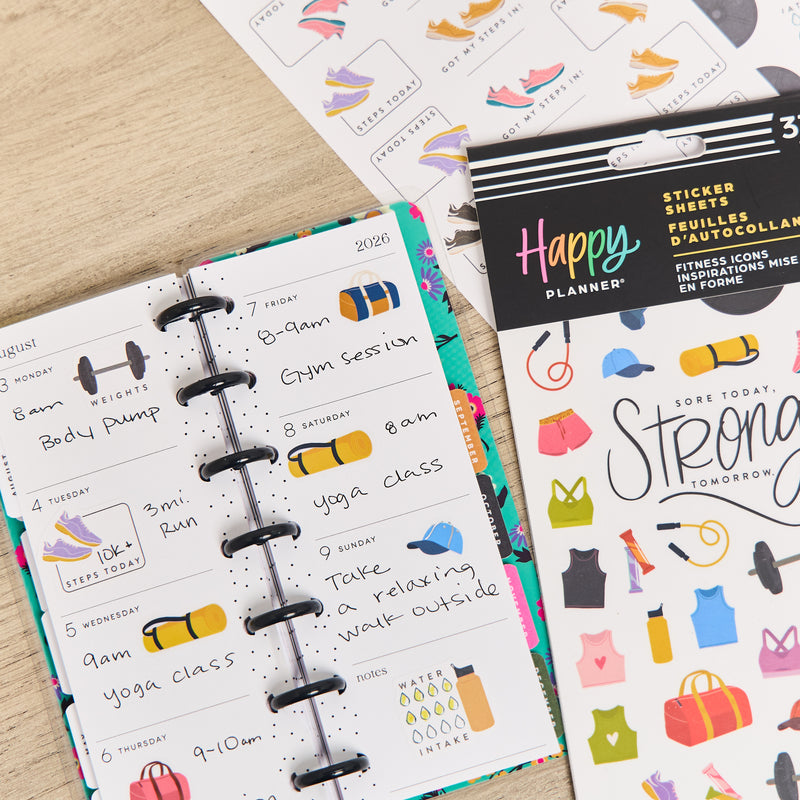 Fitness Icons - 10 Sticker Sheets