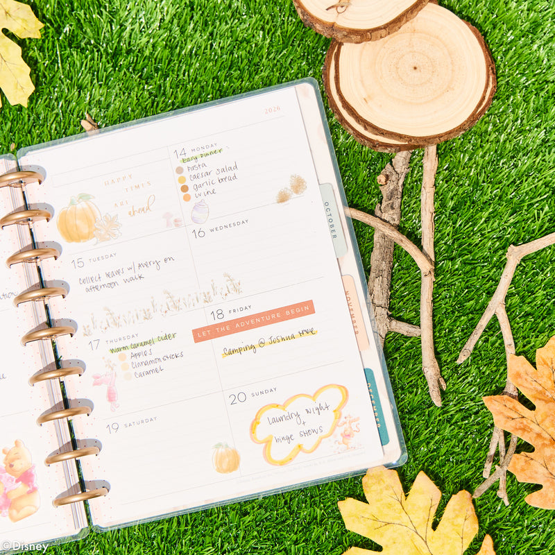 2031 Disney Winnie the Pooh Seasonal Customizable Planner - Classic Dashboard Layout - 12 Months