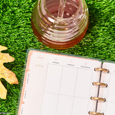 2038 Disney Winnie the Pooh Seasonal Customizable Planner - Mini Vertical Layout - 12 Month