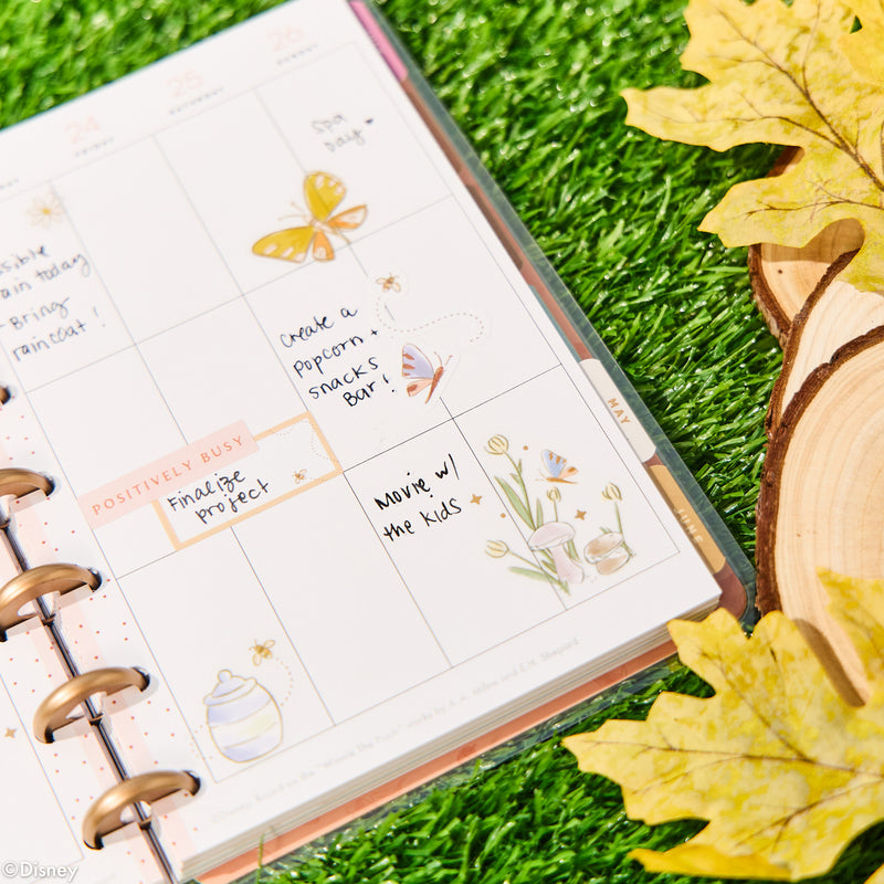 2031 Disney Winnie the Pooh Seasonal Customizable Planner - Mini Vertical Layout - 12 Month