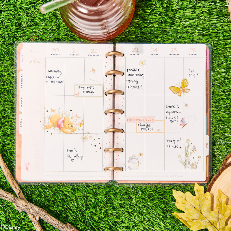 2029 Disney Winnie the Pooh Seasonal Customizable Planner - Mini Vertical Layout - 12 Month