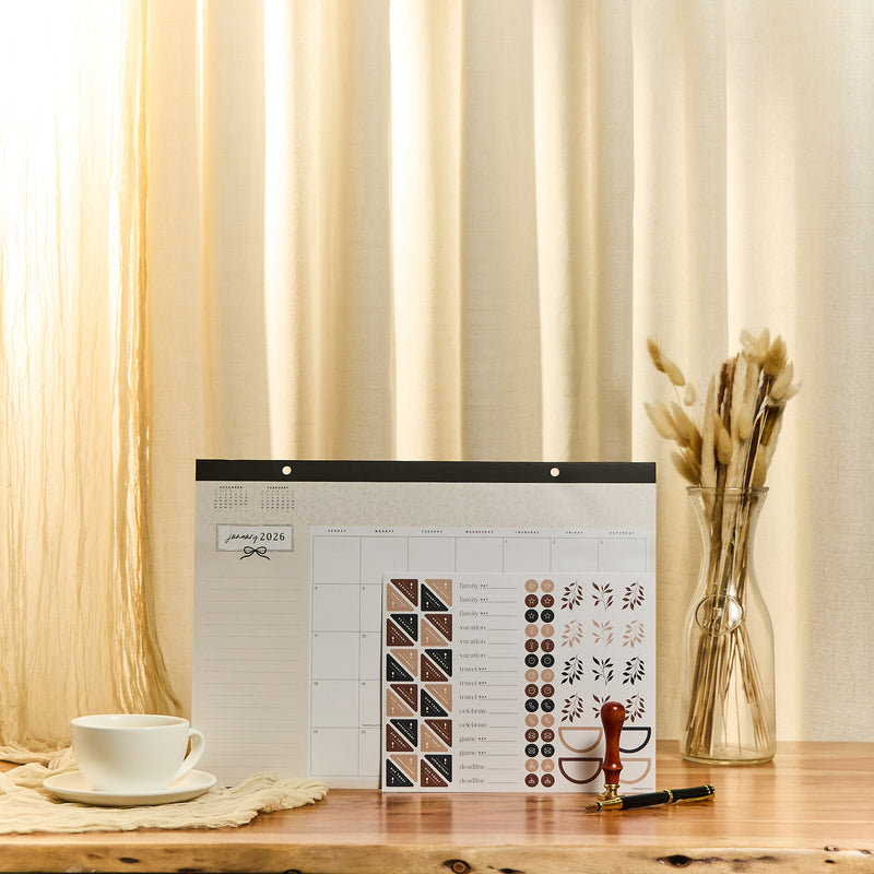 Modern Charm - 2026 Small Desk Calendar - 12 Month