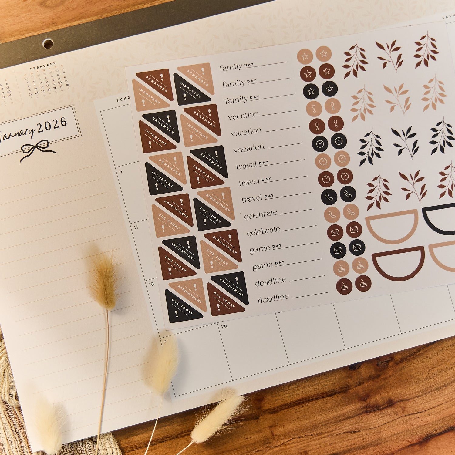 Modern Charm - Small Desk Calendar - 12 Months – Happy Planner