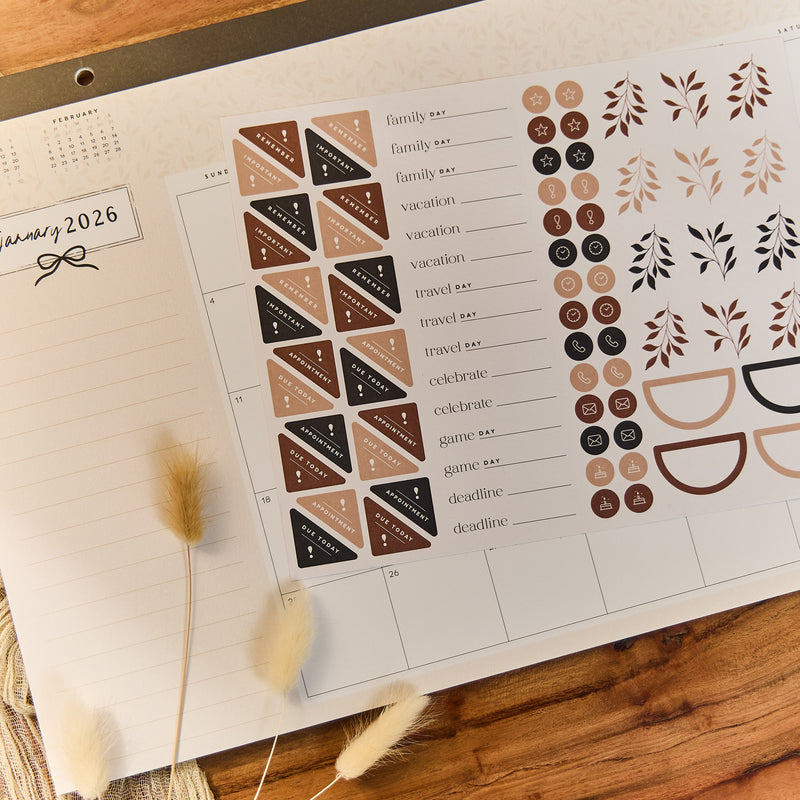 Modern Charm - 2026 Small Desk Calendar - 12 Month