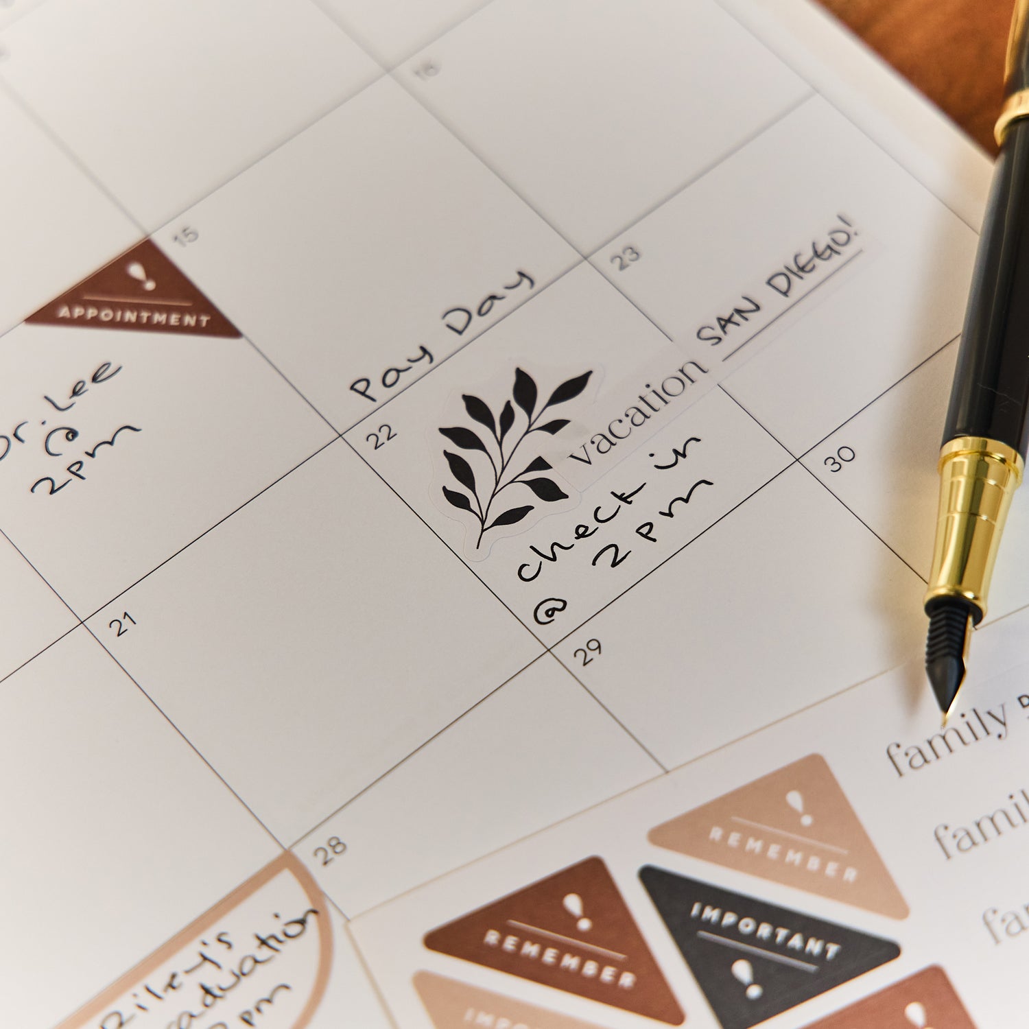 Modern Charm - Small Desk Calendar - 12 Months – Happy Planner
