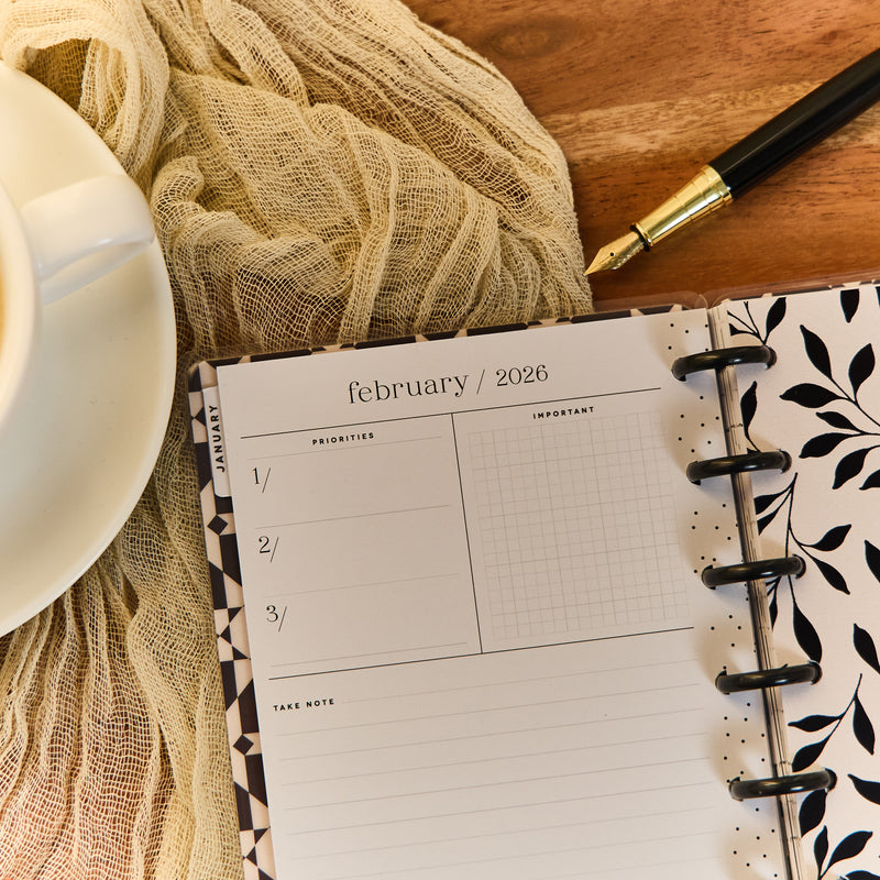 2034 Heritage Charm Customizable Planner - Mini Dashboard Layout - 12 Months