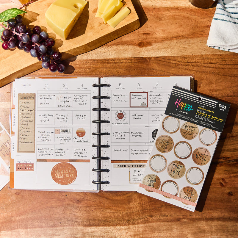 Rustic Roots Meal Planning - Value Pack Stickers