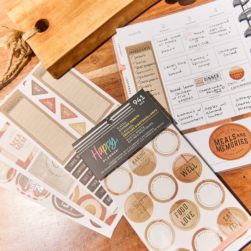 Rustic Roots Meal Planning - Value Pack Stickers