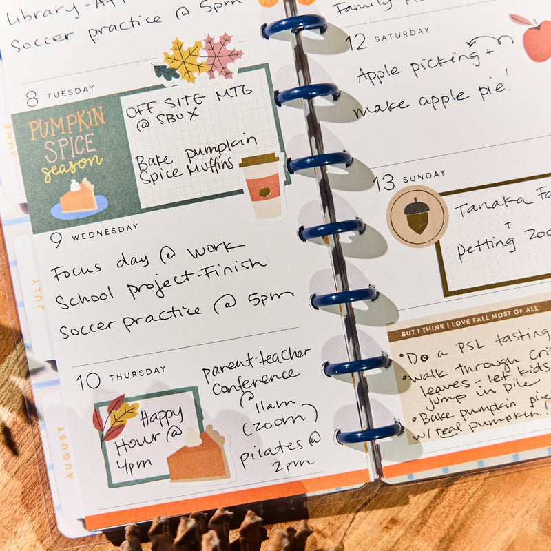 2029 Seasonal Charm Customizable Planner - Skinny Classic Horizontal Layout - 12 Month