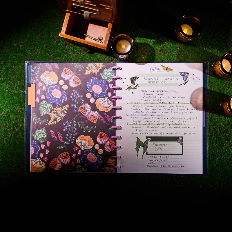 Butterfly Botanics - Dotted Lined Big Notebook - 60 Sheets