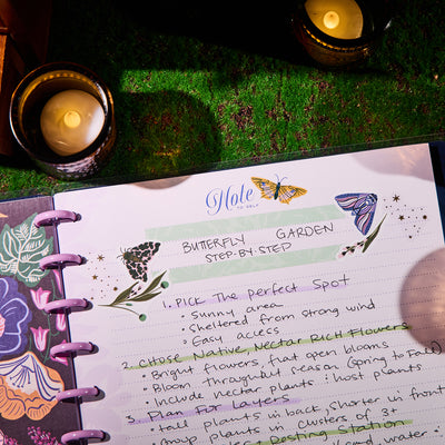 Butterfly Botanics - Dotted Lined Big Notebook - 60 Sheets