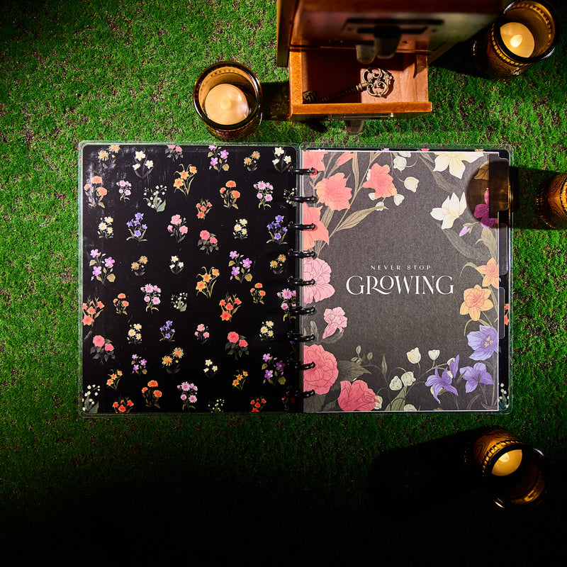 Dark Garden - Dotted Lined Classic Notebook - 60 Sheets