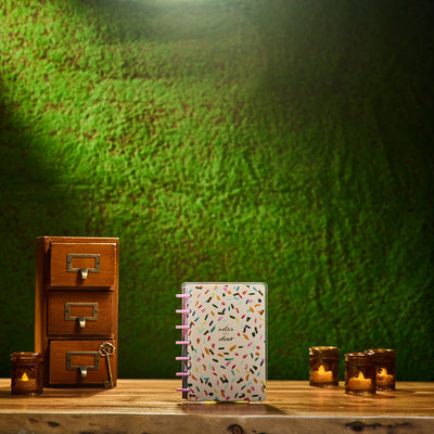 Floral Energy - Dotted Lined Mini Notebook - 60 Sheets