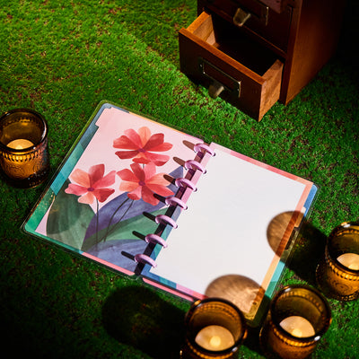 Floral Energy - Dotted Lined Mini Notebook - 60 Sheets