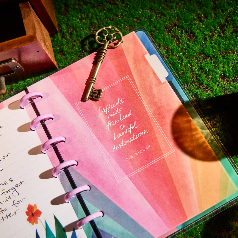 Floral Energy - Dotted Lined Mini Notebook - 60 Sheets