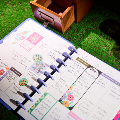 2030 SPECIALTY Florescent Florals Customizable Planner - Classic Vertical Layout - 12 Months