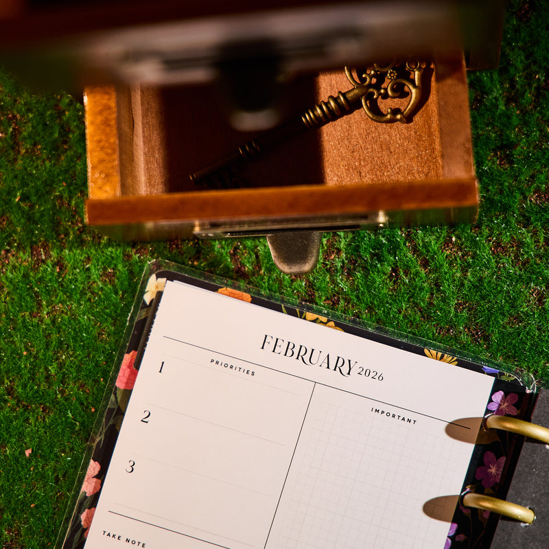 2034 Dark Garden Customizable Planner - Mini Dashboard Layout - 12 Months