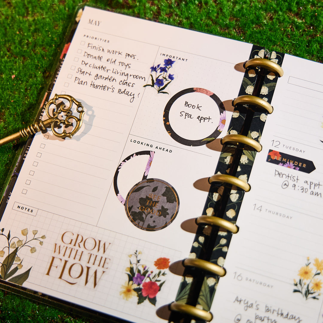 2026 Dark Garden Customizable Planner - Mini Dashboard Layout - 12 Months