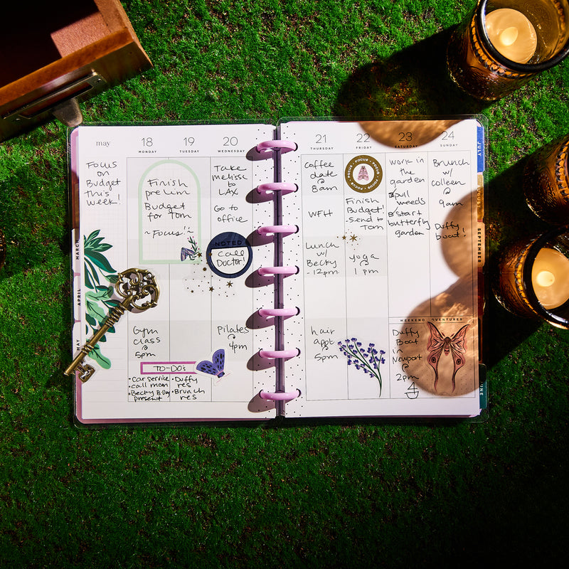 2029 Butterfly Botanics Customizable Planner - Mini Color Block Layout - 12 Months