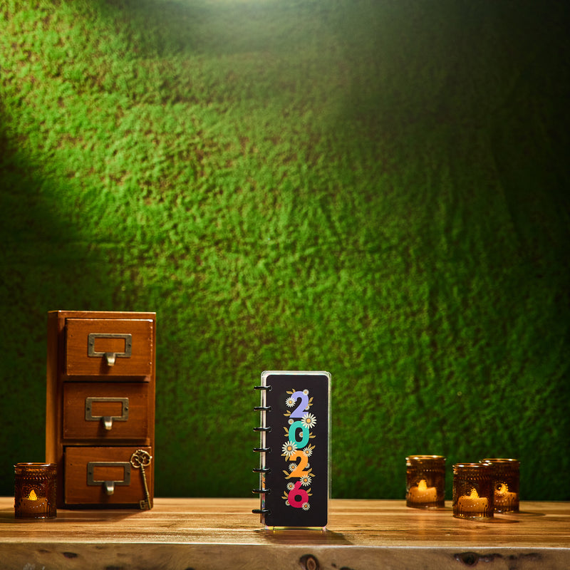 2028 Florescent Florals Customizable Planner - Skinny Mini Horizontal Layout - 12 Months