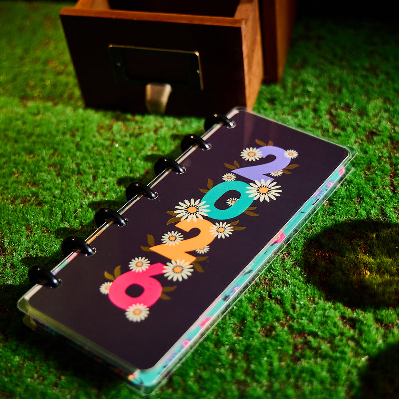 2029 Florescent Florals Customizable Planner - Skinny Mini Horizontal Layout - 12 Months