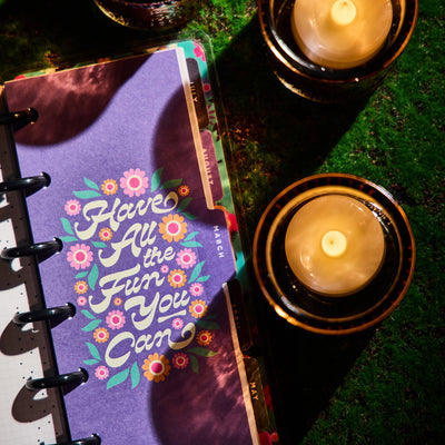 2027 Florescent Florals Customizable Planner - Skinny Mini Horizontal Layout - 12 Months