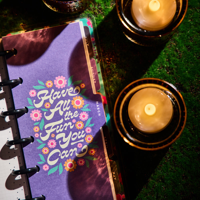 2027 Florescent Florals Customizable Planner - Skinny Mini Horizontal Layout - 12 Months