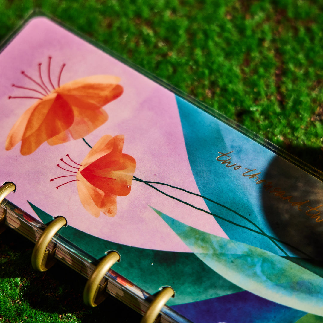 2026 Floral Energy Customizable Planner - Skinny Mini Horizontal Layout - 12 Months