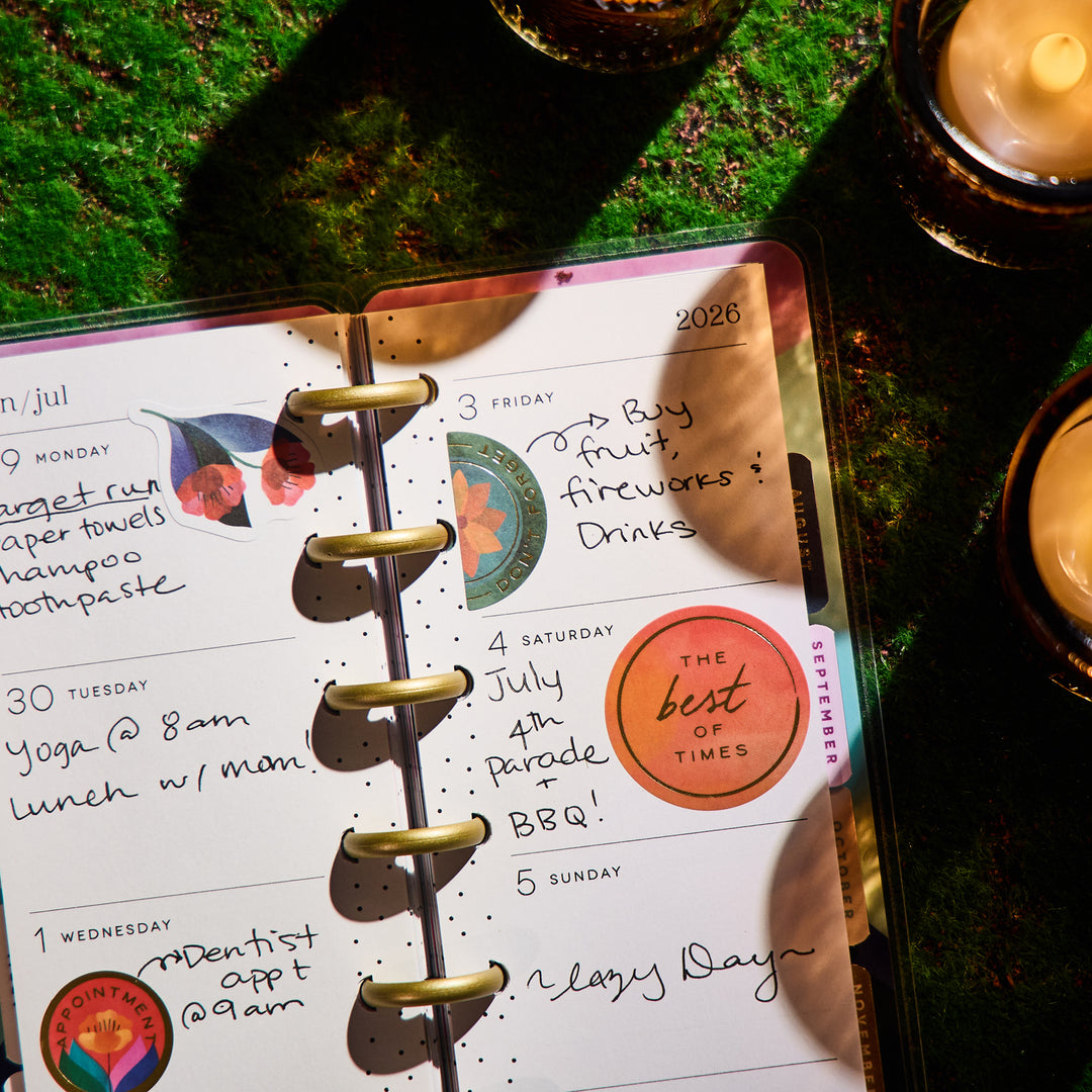 2026 Floral Energy Customizable Planner - Skinny Mini Horizontal Layout - 12 Months