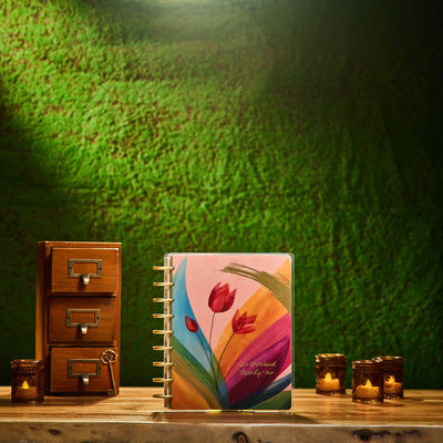 2028 Floral Energy Customizable Planner - Classic Color Block Layout - 12 Month