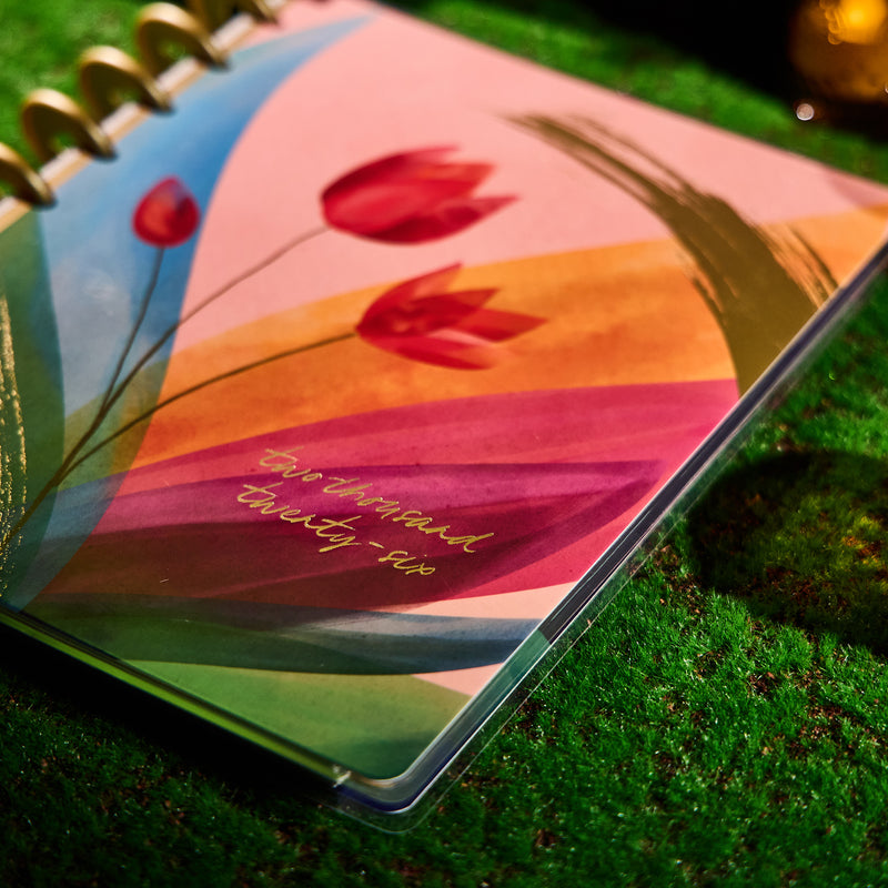 2032 Floral Energy Customizable Planner - Classic Color Block Layout - 12 Month