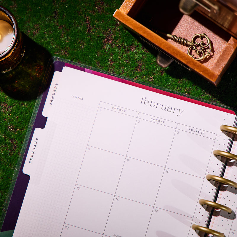 2034 Floral Energy Customizable Planner - Classic Color Block Layout - 12 Month