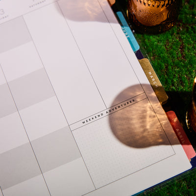 2036 Floral Energy Customizable Planner - Classic Color Block Layout - 12 Month