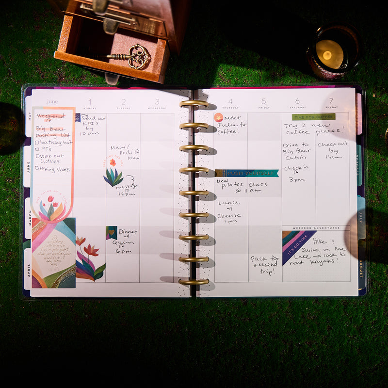 2029 Floral Energy Customizable Planner - Classic Color Block Layout - 12 Month