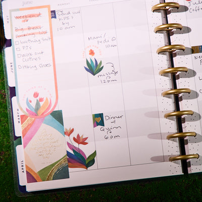 2030 Floral Energy Customizable Planner - Classic Color Block Layout - 12 Month