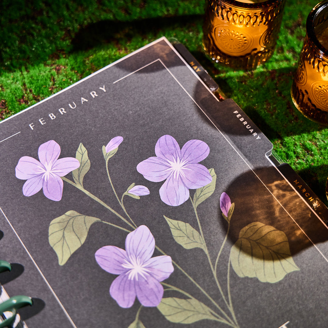 2026 Noir Garden Customizable Planner - Classic Horizontal Layout - 12 Month