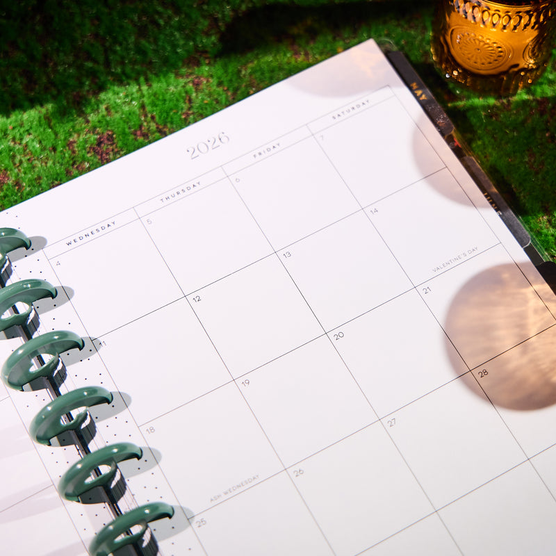 2036 Noir Garden Customizable Planner - Classic Horizontal Layout - 12 Month