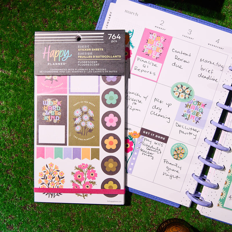 Florescent Florals - Value Pack Stickers